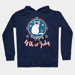 Happy 4Th of July Funny Patriot Cat Hoodie